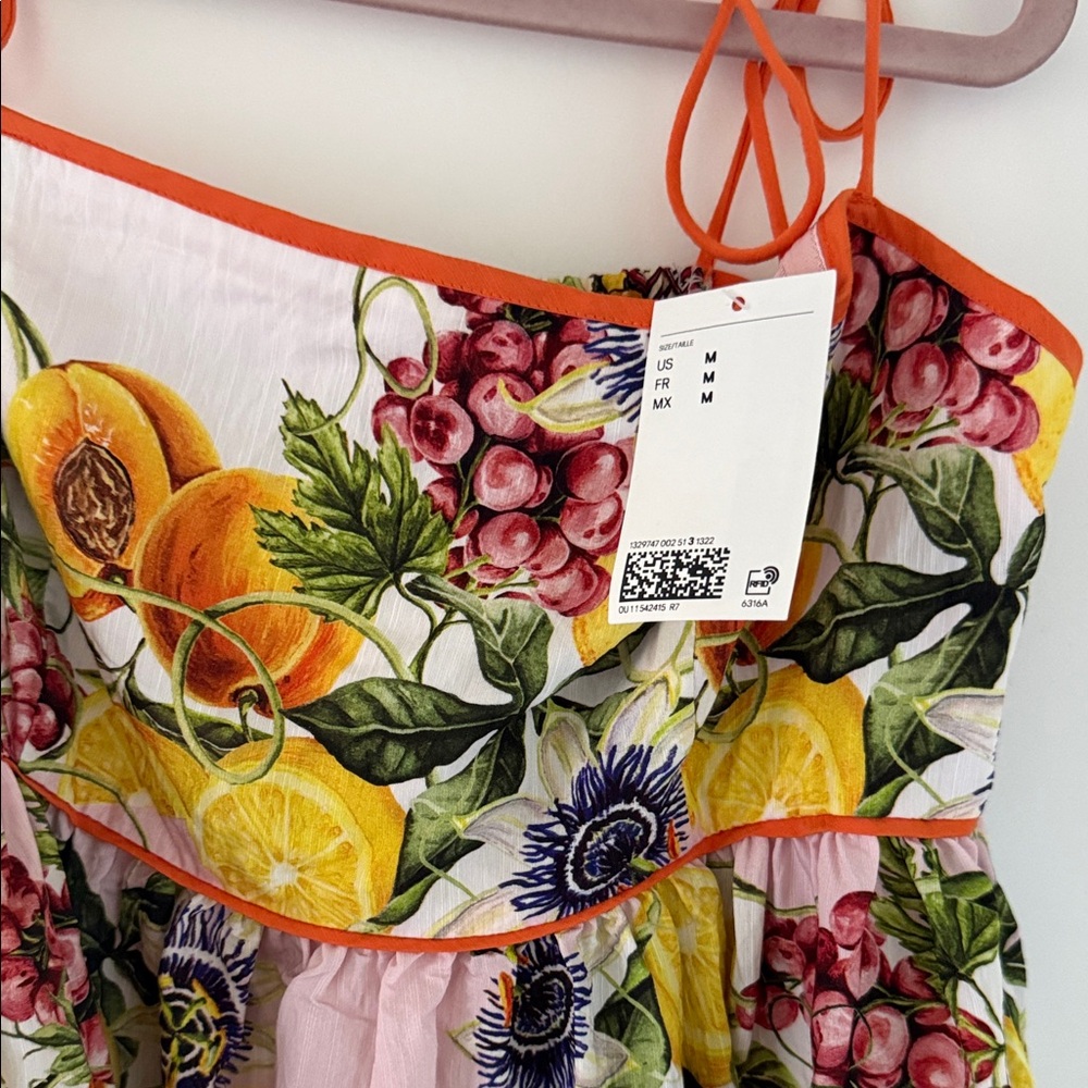 H&M Lemon and fruit tie strap dress - Picture 4 of 4